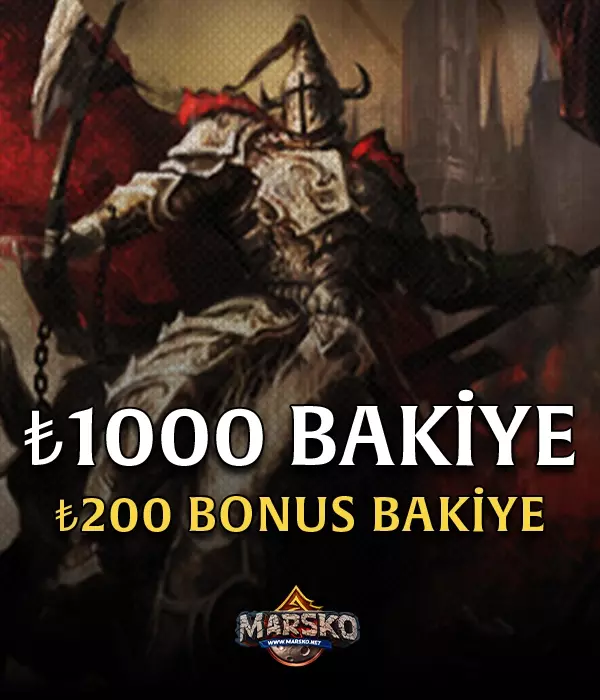 Marsko 1000 TL Bakiye + BONUS 200TL