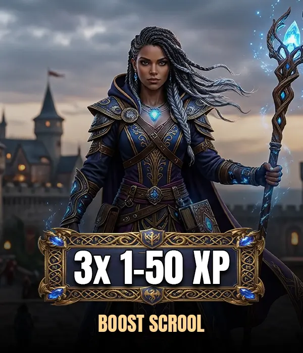 3x 1-50 XP Boost Scroll