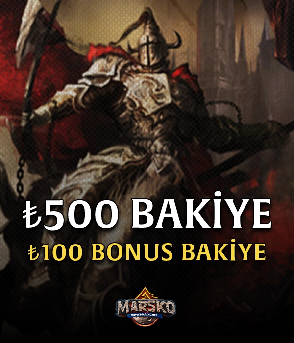 Marsko 500 TL Bakiye + BONUS 100TL